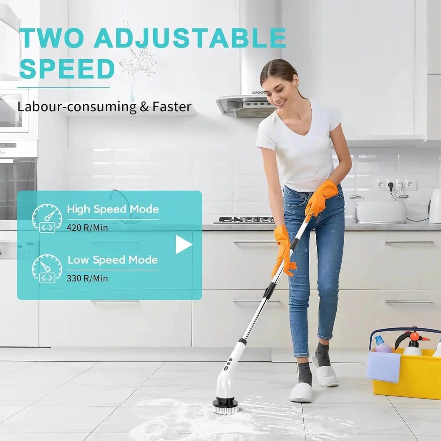 Smart Electric Cleaning Brush for Bathroom & Kitchen