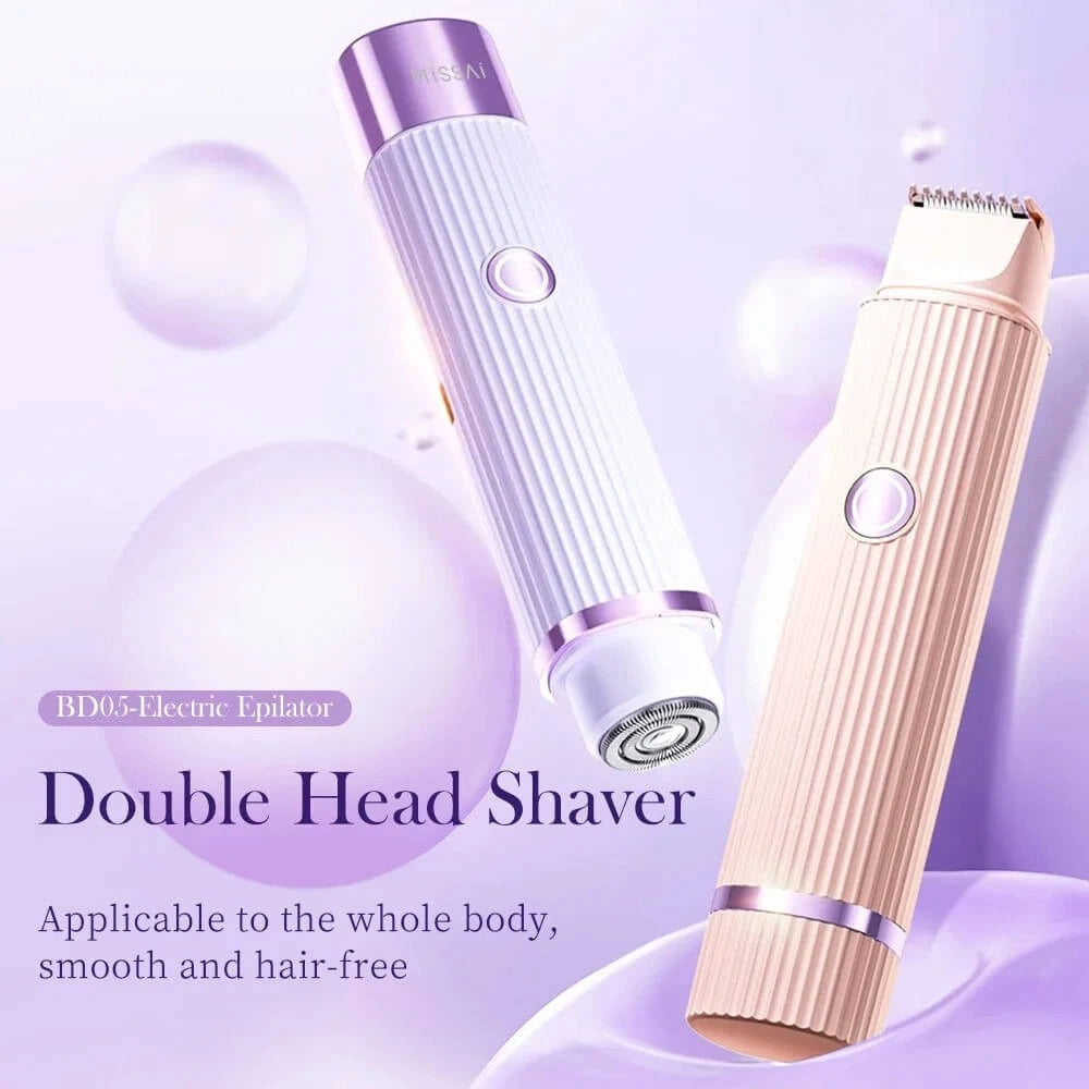 “Rechargeable Double Head Shaver – Dual Blade Power”